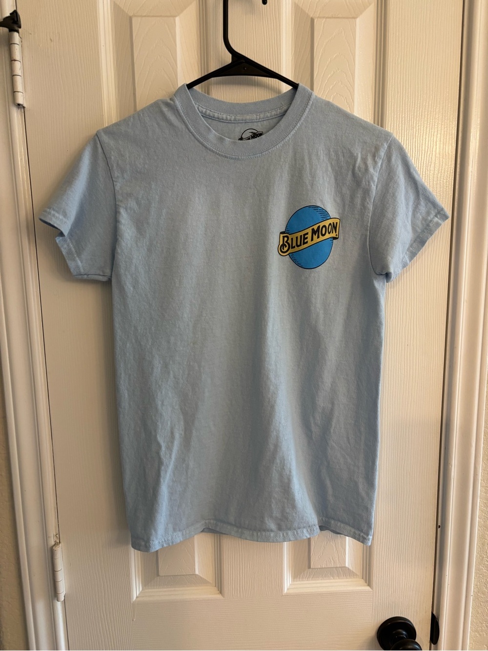 Blue Moon Shirt Adult Size Small Blue Short Sleeve Crew Neck Denver Colorado